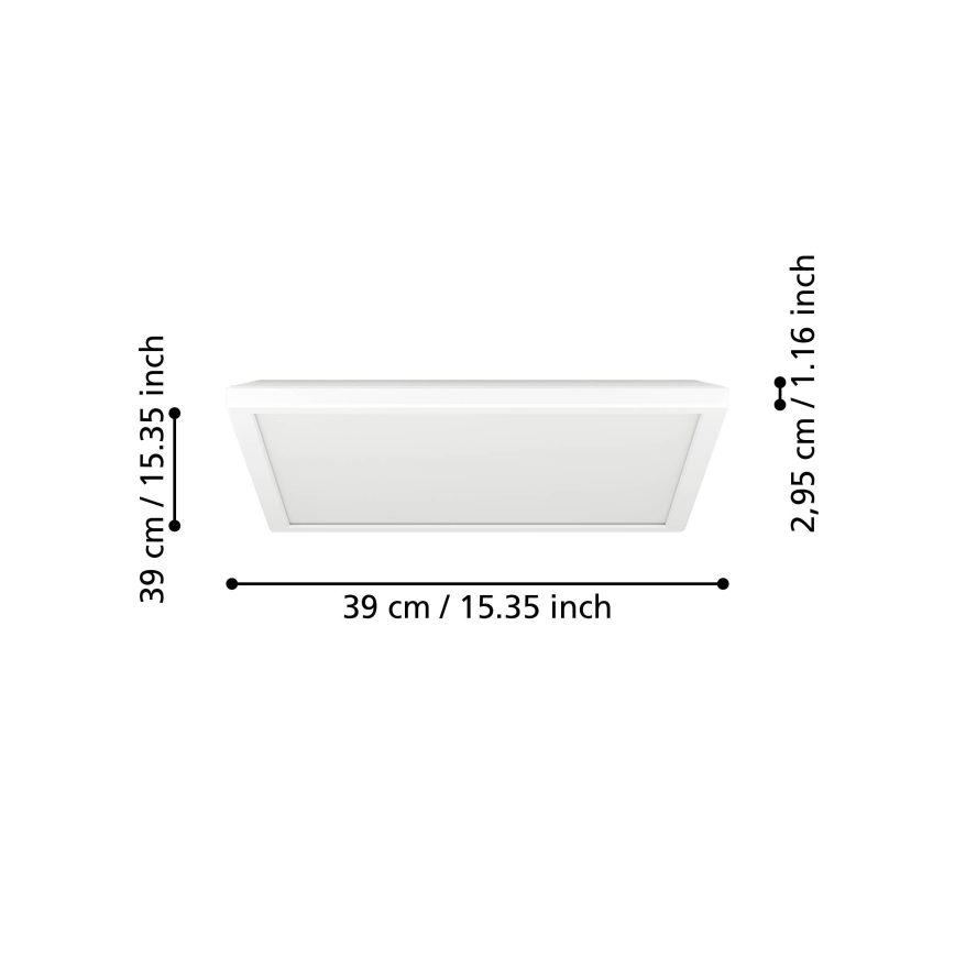 Eglo - LED-kattovalaisin kylpyhuoneeseen LED/17,6W/230V 2700K/4000K/6500K 39x39 cm IP44 valkoinen