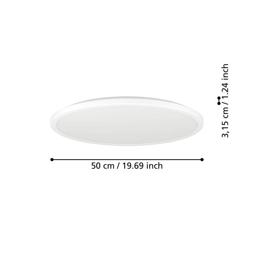 Eglo - LED Himmennettävä ulko katto kevyt LED/16,8W/230V 2700-6500K halkaisija 50 cm IP44 valkoinen + kauko-ohjaus