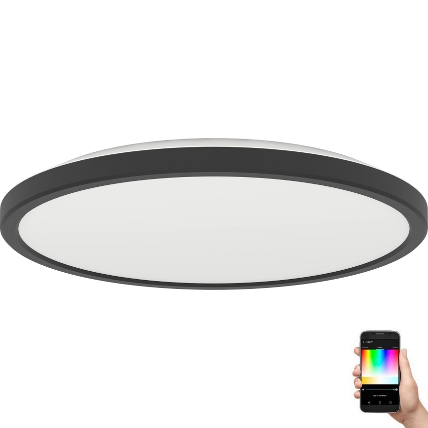 Eglo - LED RGBW Himmennettävä ulko katto kevyt LED/13,9W/230V 2700-6500K halkaisija 30 cm IP44 musta ZigBee