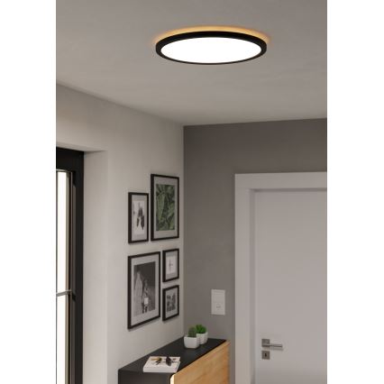 Eglo - LED RGBW Himmennettävä ulko katto kevyt LED/18,5W/230V 2700-6500K halkaisija 38,9cm IP44 musta ZigBee