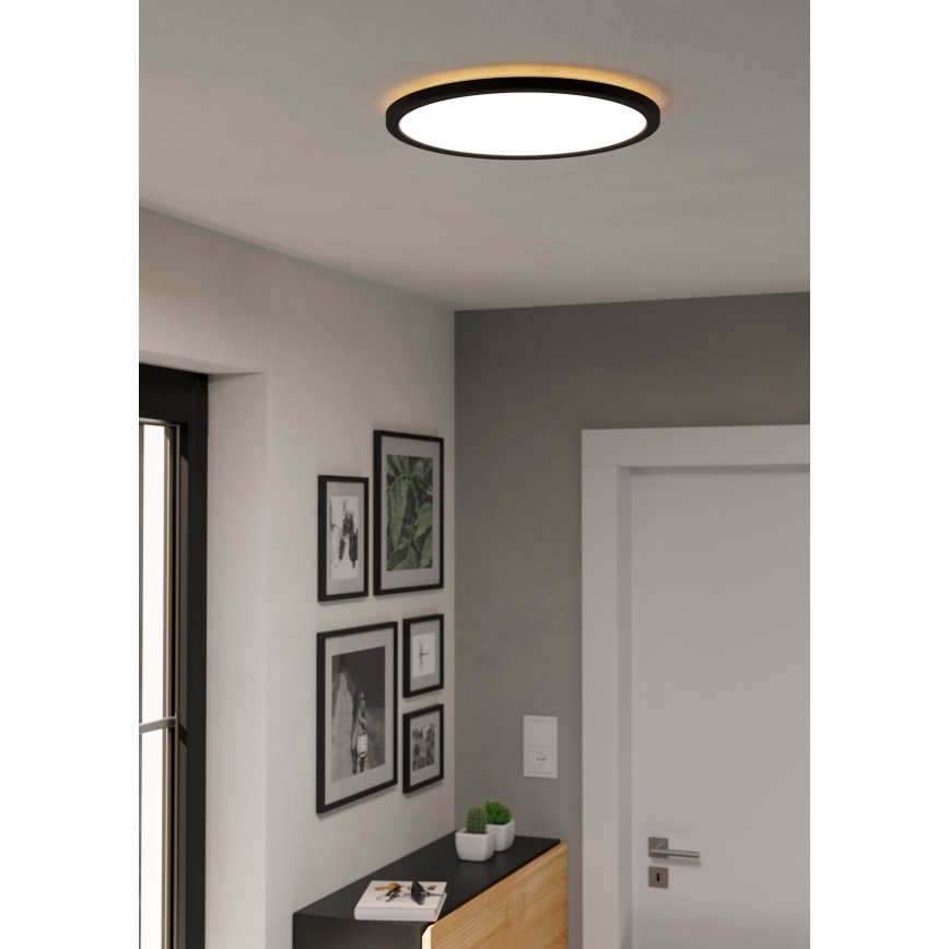 Eglo - LED RGBW Himmennettävä ulko katto kevyt LED/18,5W/230V 2700-6500K halkaisija 38,9cm IP44 musta ZigBee