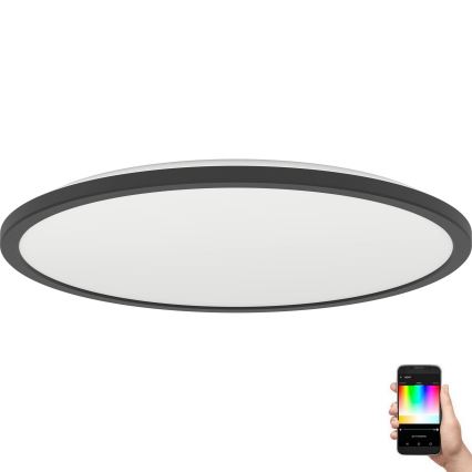 Eglo - LED RGBW Himmennettävä ulko katto kevyt LED/16,8W/230V 2700-6500K halkaisija 50 cm IP44 musta ZigBee