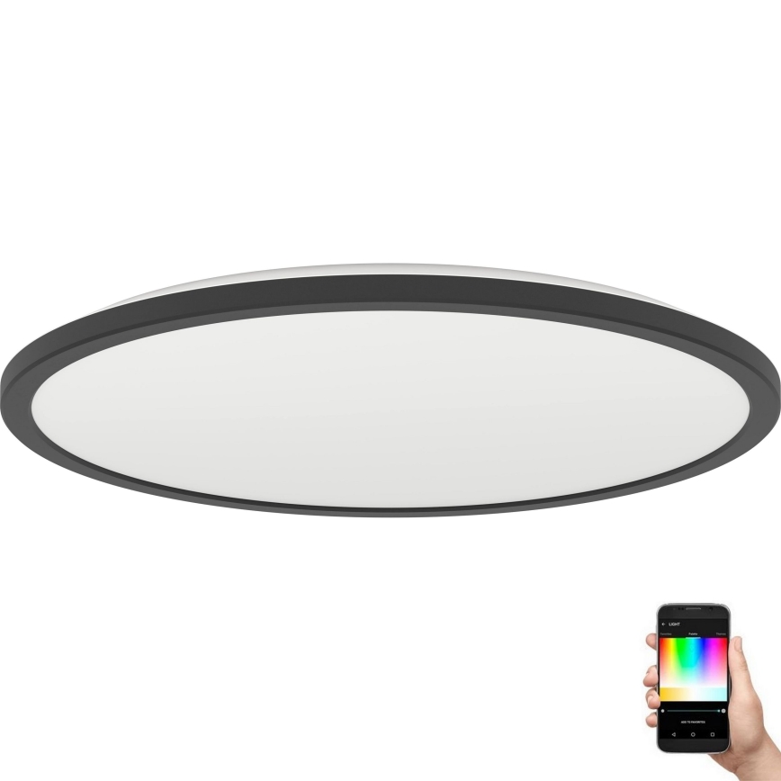 Eglo - LED RGBW Himmennettävä ulko katto kevyt LED/16,8W/230V 2700-6500K halkaisija 50 cm IP44 musta ZigBee