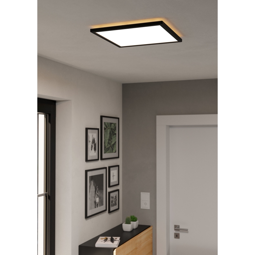 Eglo - LED RGBW Himmennettävä ulko katto kevyt LED/17,6W/230V 2700-6500K 39x39 cm IP44 musta ZigBee