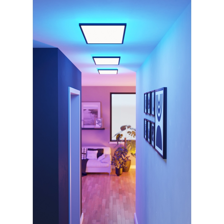 Eglo - LED RGBW Himmennettävä ulko katto kevyt LED/17,2W/230V 2700-6500K 30x57cm IP44 musta ZigBee