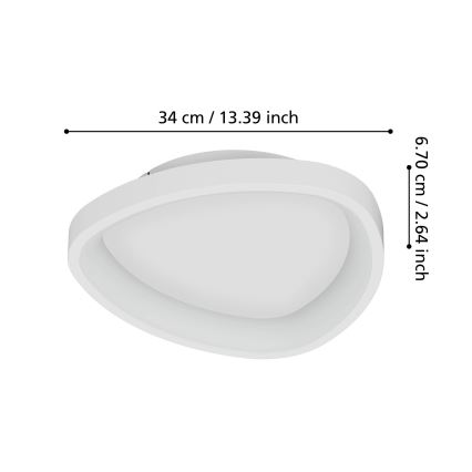 Eglo - Himmennettävä LED-kattovalaisin LED/12W/230V 2700-6500K valkoinen + kauko-ohjaus