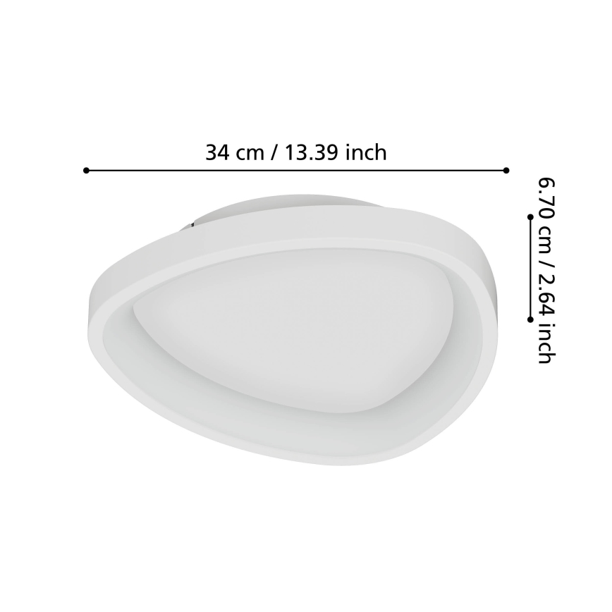 Eglo - Himmennettävä LED-kattovalaisin LED/12W/230V 2700-6500K valkoinen + kauko-ohjaus