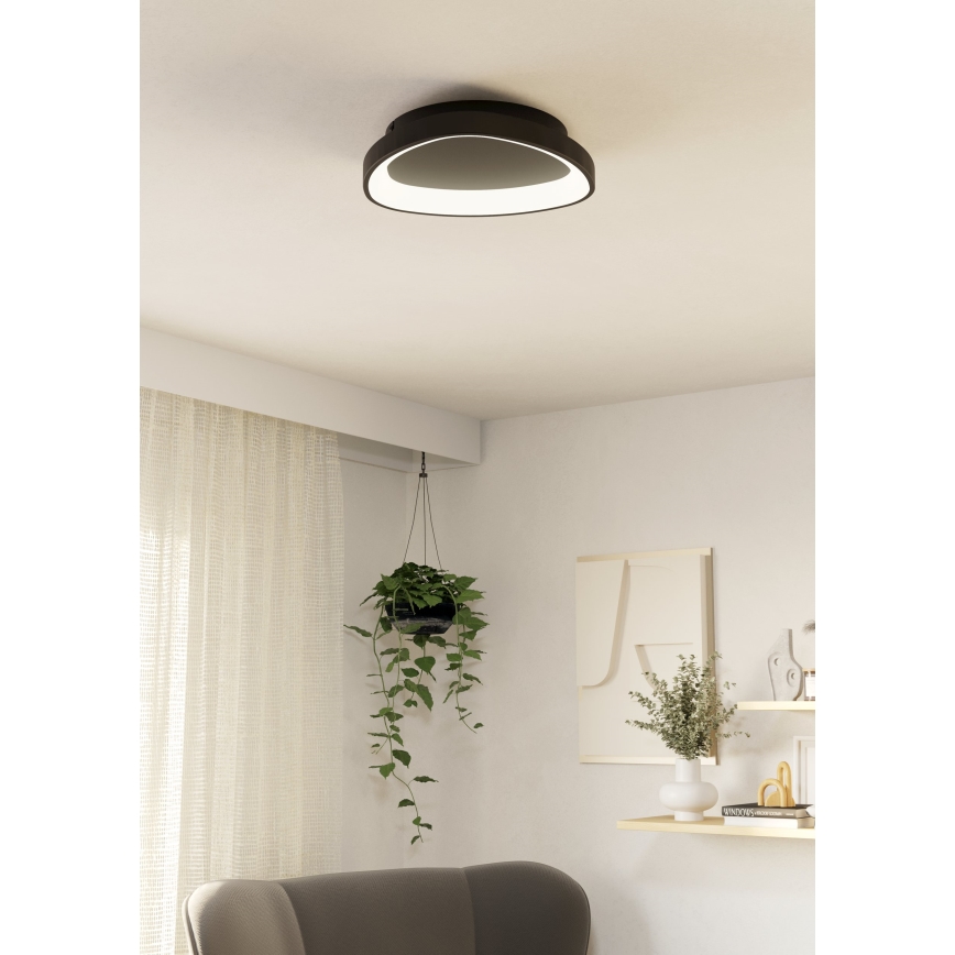 Eglo - Himmennettävä LED-kattovalaisin LED/12W/230V 2700-6500K musta + kauko-ohjaus