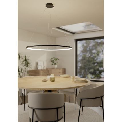 Eglo - Himmennettävä LED-kattokruunu johdossa LED/40W/230V 2700-6500K musta + kauko-ohjaus