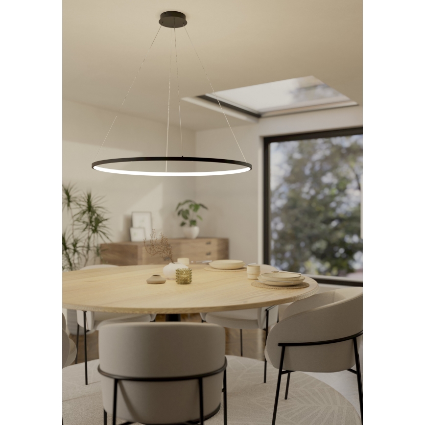 Eglo - Himmennettävä LED-kattokruunu johdossa LED/40W/230V 2700-6500K musta + kauko-ohjaus