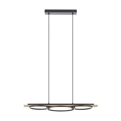 Eglo - Himmennettävä LED-kattokruunu johdossa 2xLED/12,5W/230V+1xLED/15,5W 3000K beige/musta