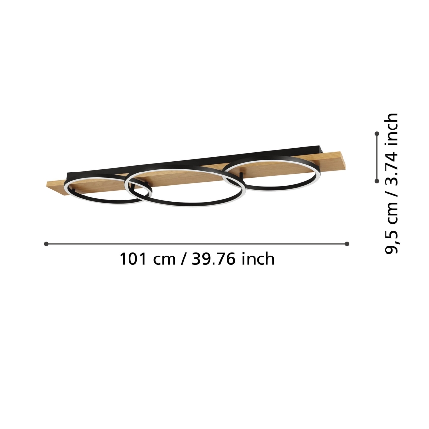 Eglo - LED-kattovalaisin 3xLED/12W/230V 3000K beige/musta