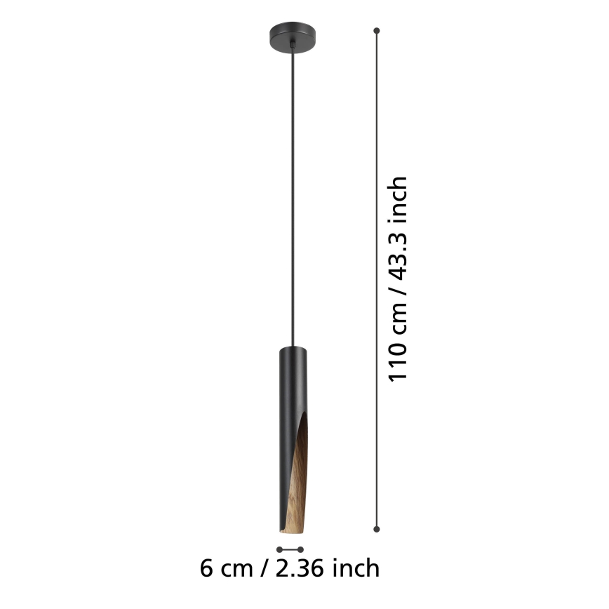 Eglo - LED-kattokruunu johdossa 1xGU10/4,5W/230V 3000K musta/ruskea