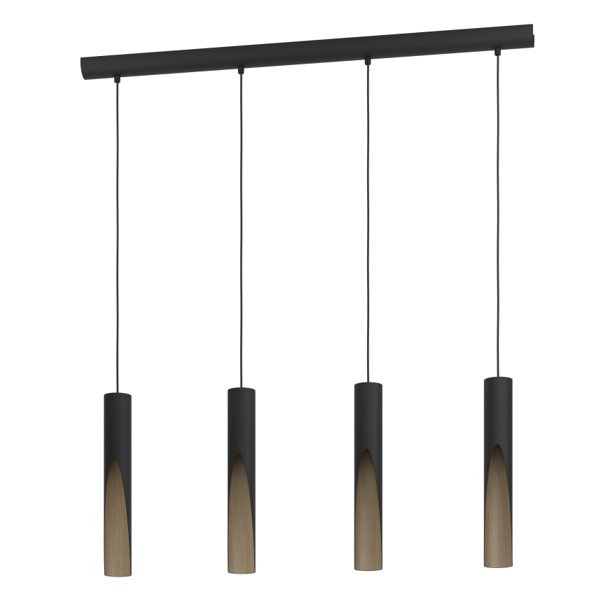 Eglo - LED-kattokruunu johdossa 4xGU10/4,5W/230V 3000K musta/ruskea