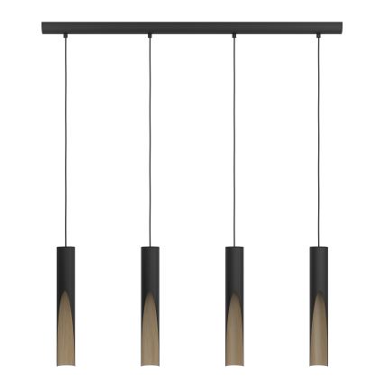 Eglo - LED-kattokruunu johdossa 4xGU10/4,5W/230V 3000K musta/ruskea