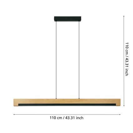 Eglo - Himmennettävä LED-kattokruunu johdossa LED/25,5W/230V 3000K musta/beige