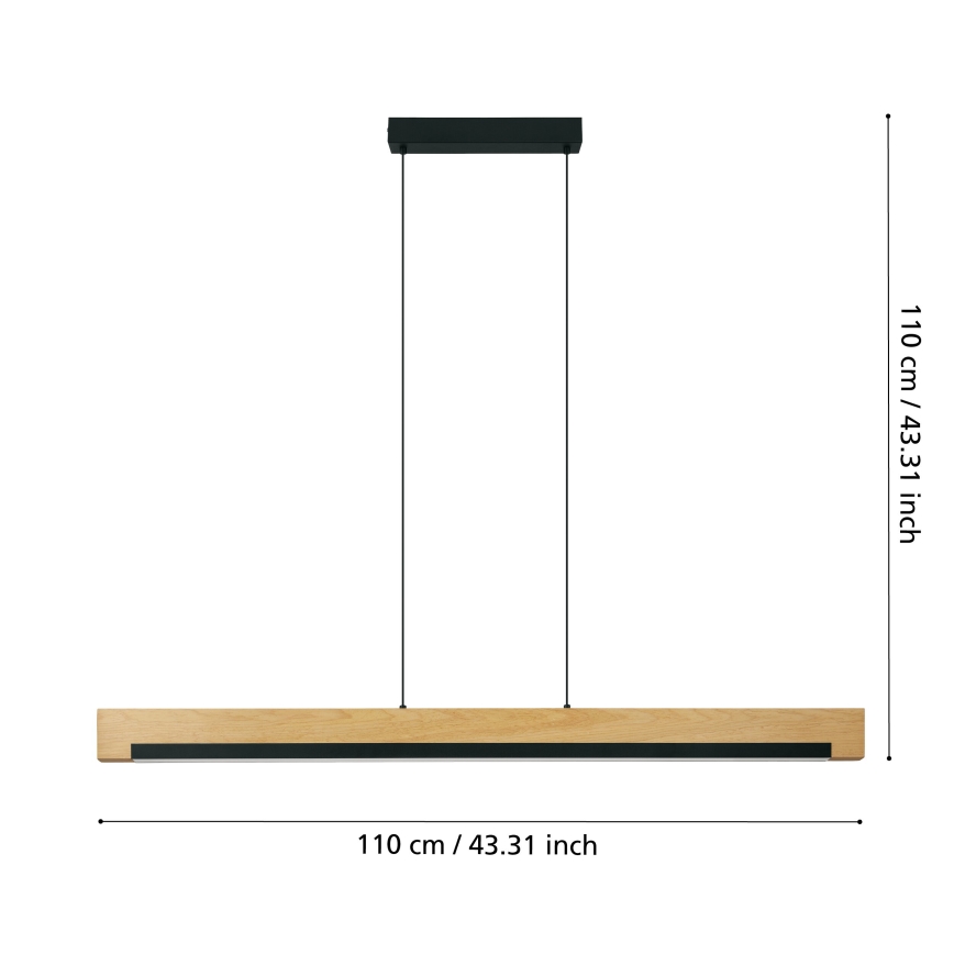 Eglo - Himmennettävä LED-kattokruunu johdossa LED/25,5W/230V 3000K musta/beige