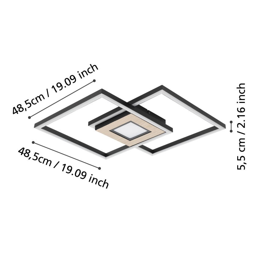 Eglo - Himmennettävä LED-kattovalaisin 2xLED/17W/230V +1xLED/4,2W 2700-6500K + kauko-ohjaus