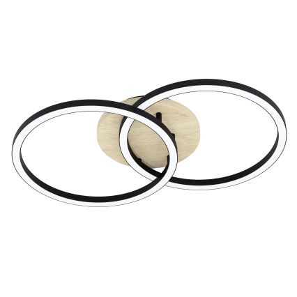 Eglo - Himmennettävä LED-kattovalaisin 2xLED/16W/230V 2700-6500K beige/musta ZigBee