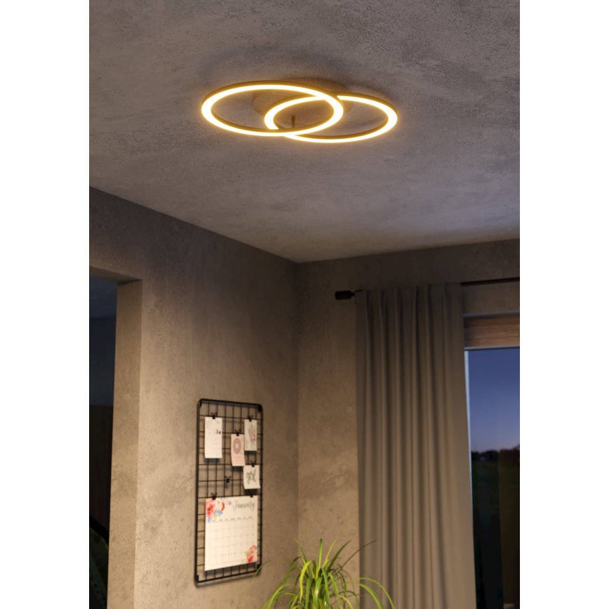 Eglo - Himmennettävä LED-kattovalaisin 2xLED/16W/230V 2700-6500K beige/musta ZigBee