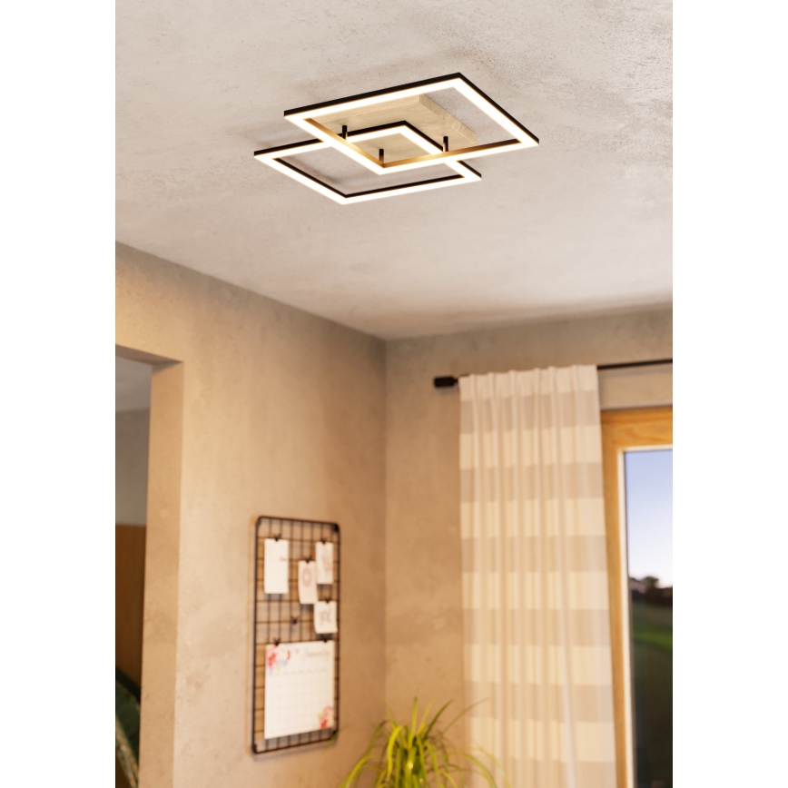 Eglo - LED-himmennyskattokruunu 4xLED/32W/230V 2700-6500K ruskea/musta