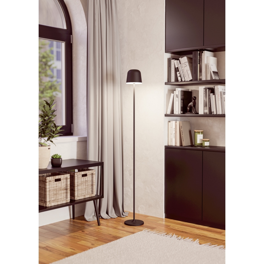 Eglo - LED Himmennettävä ulko ladattava lattialamppu LED/4,3W/5V 2400/3000/4000K IP54 musta