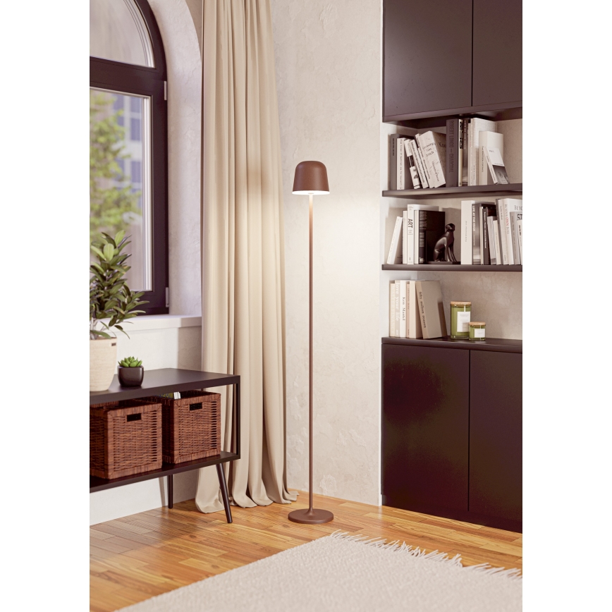 Eglo - LED Himmennettävä ulko ladattava lattialamppu LED/4,3W/230V 2400/3000/4000K IP54 ruskea