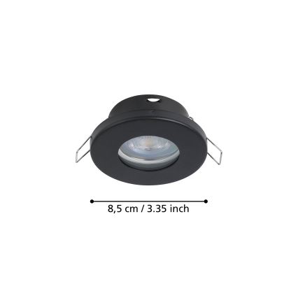 Eglo - SETTI 3xLED Kylpyhuoneen upotettu valo 1xGU10/4W/230V IP44 musta