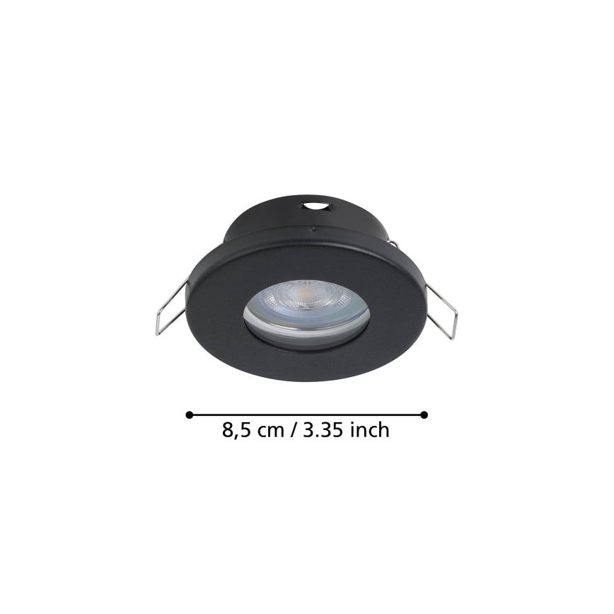 Eglo - SETTI 3xLED Kylpyhuoneen upotettu valo 1xGU10/4W/230V IP44 musta