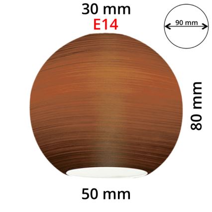 EGLO 90251 - Vaihtolasi kattokruunuun, pöytävalaisimeen, kattovalaisimeen ja kohdevalaisimeen MY CHOICE E14 halkaisija 9 cm ruskea pyyhitty