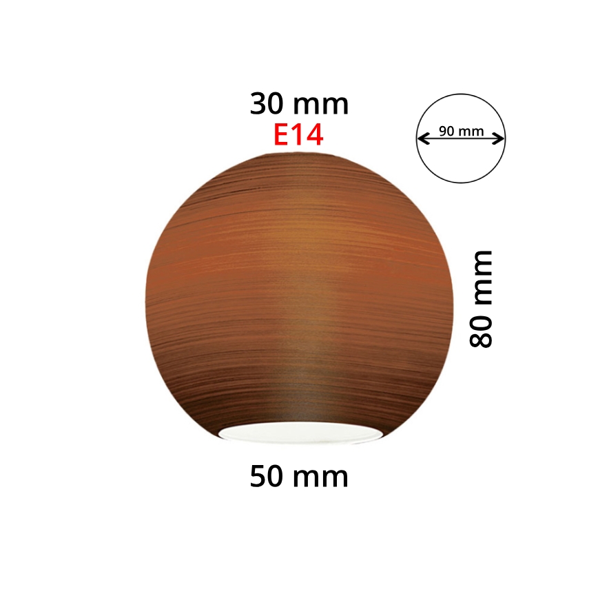 EGLO 90251 - Vaihtolasi kattokruunuun, pöytävalaisimeen, kattovalaisimeen ja kohdevalaisimeen MY CHOICE E14 halkaisija 9 cm ruskea pyyhitty