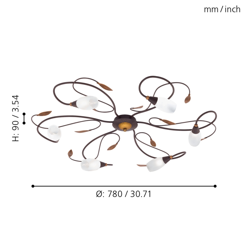 EGLO 90697 - Kiinteä kattokruunu GERBERA1 6xG9/40W