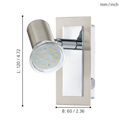 EGLO - Seinäkohdevalo 1xGU10//3W/230V
