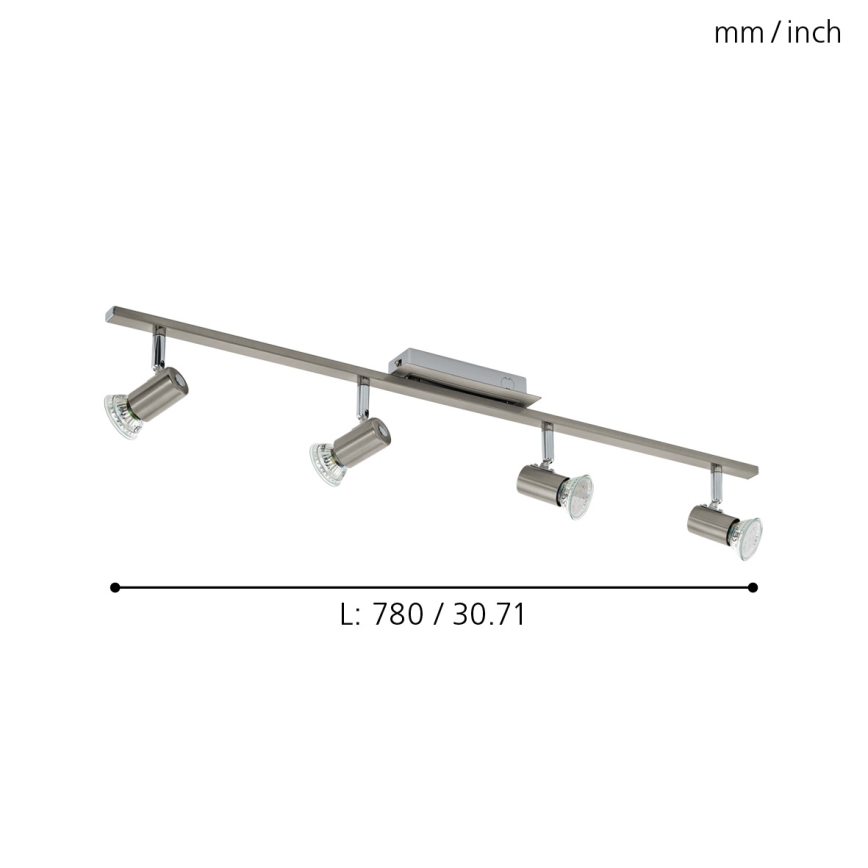 EGLO 90917 - Kattovalo ROTTELO 4xGU10/LED/3W