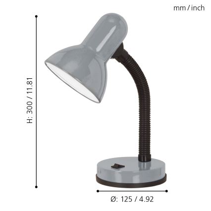 Eglo 90977 - Pöytävalaisin  BASIC 1 1xE27/40W/230V