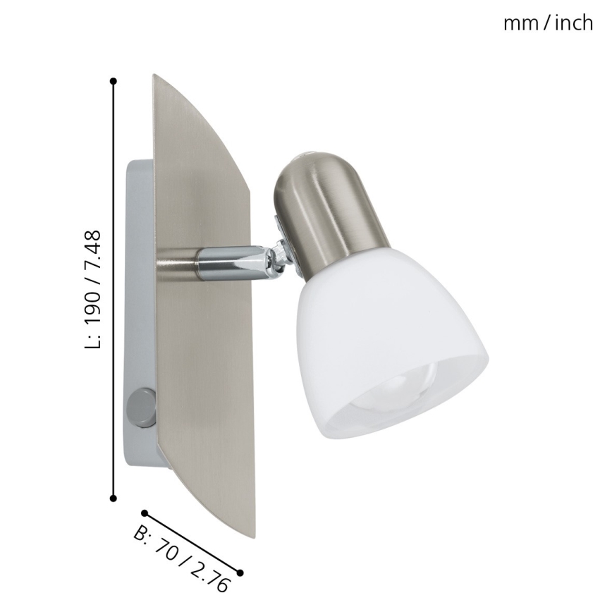 EGLO 90982 - Kohdevalo ENEA 1xE14 / 40W matta nikkeli / satiini