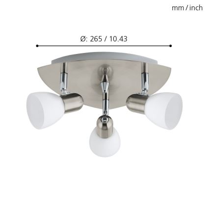 EGLO 90986 - Kohdevalo ENEA 3xE14/40W