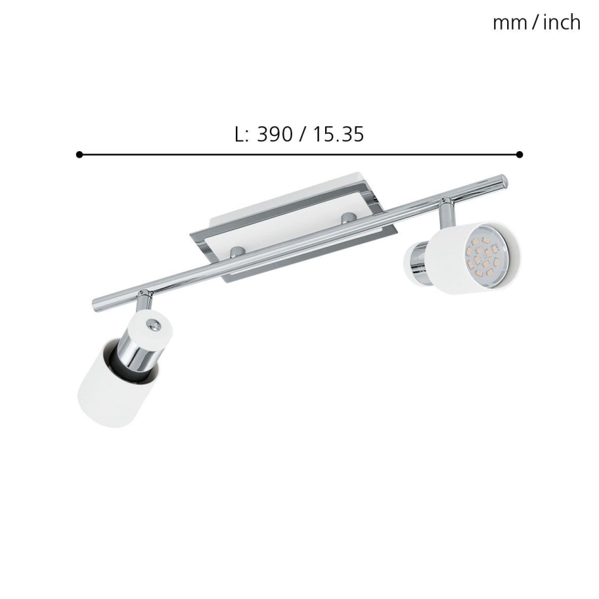 Eglo 92085 - LED-kohdevalaisin DAVIDA 2xGU10-LED/5W/230V