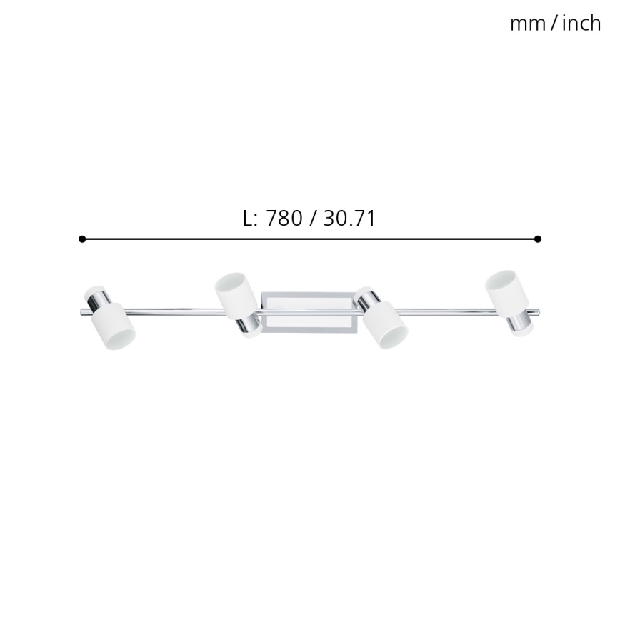 Eglo 92087 - LED-kohdevalaisin DAVIDA 4xGU10-LED/5W/230V
