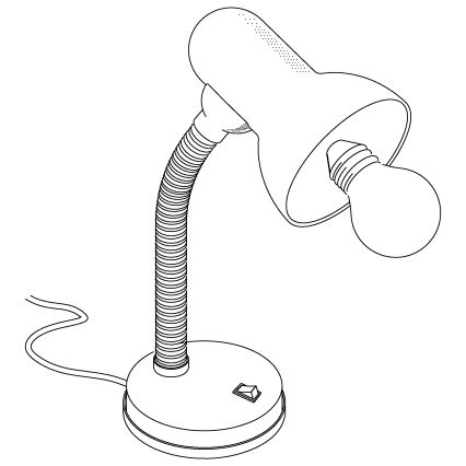 EGLO 9229 - Pöytävalaisin BASIC 1xE27/40W valkoinen