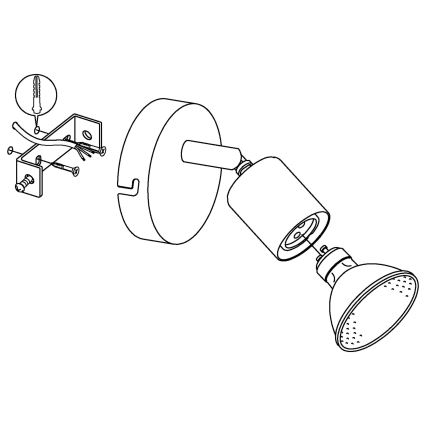 Eglo - LED-seinävalaisin LED 1xGU10/2,8W/230V