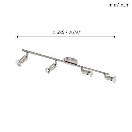 Eglo - LED-kohdevalaisin 4xGU10-LED/2,8W/230V