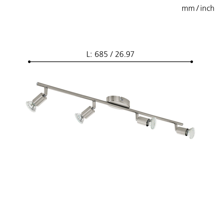 Eglo - LED-kohdevalaisin 4xGU10-LED/2,8W/230V