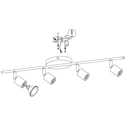 Eglo - LED-kohdevalaisin 4xGU10-LED/2,8W/230V
