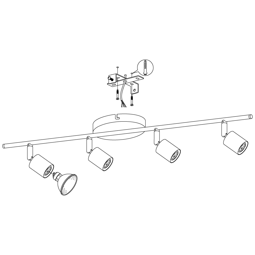Eglo - LED-kohdevalaisin 4xGU10-LED/2,8W/230V