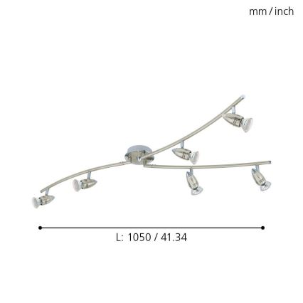 Eglo 92645 - LED-kohdevalaisin MAGNUM 6xGU10/3W/230V