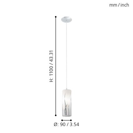 Eglo 92739 - Kattokruunu RIVATO 1xE27/60W/230V