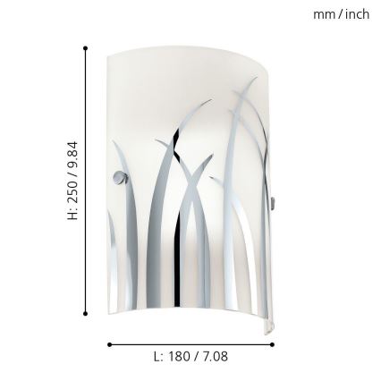 Eglo 92742 - Seinävalaisin RIVATO 1xE14/42W/230V