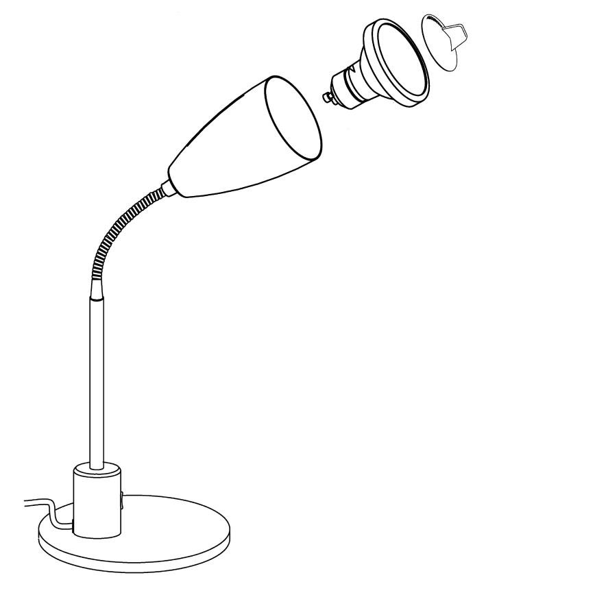 Eglo 92872 - LED-pöytävalaisin FOX 1xGU10/3W/230V