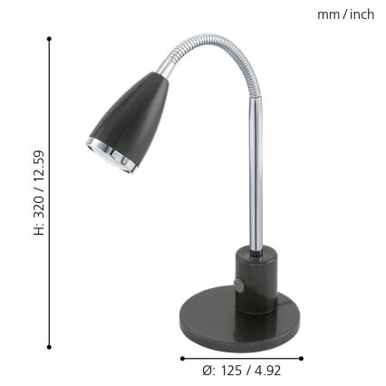 Eglo 92873 - LED-pöytävalaisin FOX 1xGU10/3W/230V